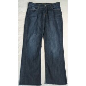Lucky Brand Easy‎ Rider Womens  8 Mid Rise Straight Leg Rough Hem Blue Jeans 333